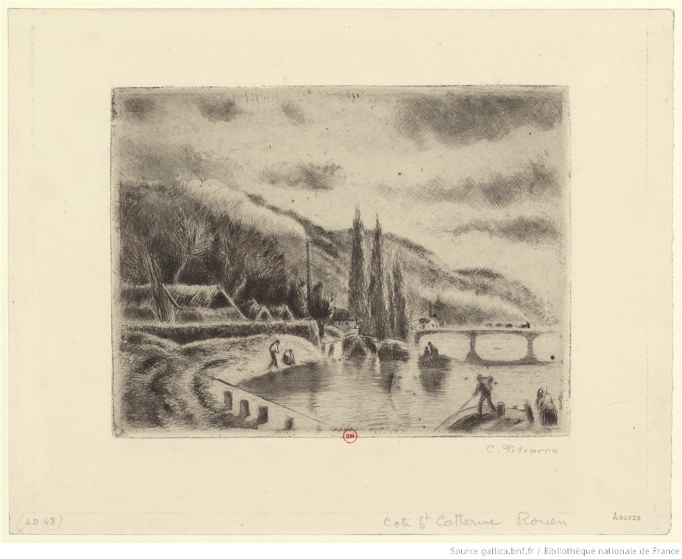 Pissarro - Côte Ste-Catherine, Rouen, 6ème état, btv1b69551464