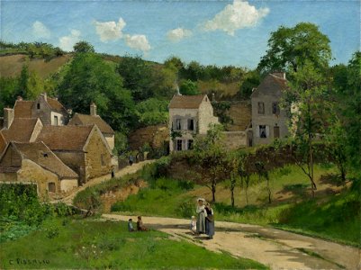 Pissarro L'Hermitage à Pontoise,1867. Free illustration for personal and commercial use.