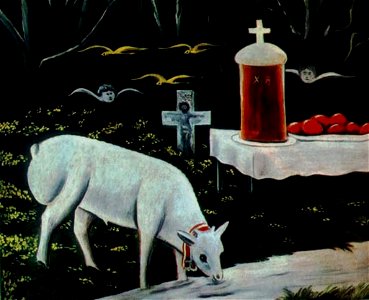 Pirosmani. lamb, easter eggs and angels
