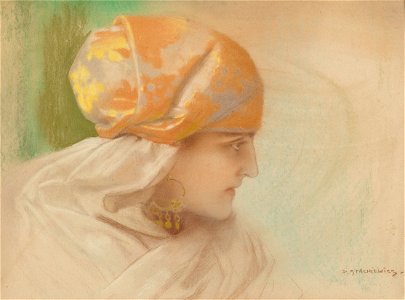 Piotr Stachiewicz Portrait of a woman with earrings
