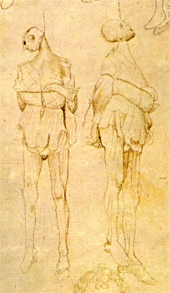 Pisanello, disegni, british museum 1859.9.15.441 (2) impiccati
