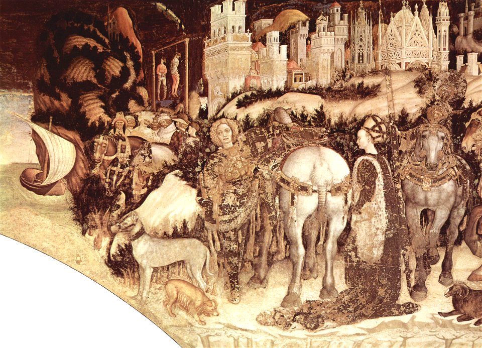 Pisanello - St. George Liberating the Princess of Trebizond - Pellegrini-Chapel in Saint Anastasia, Verona
