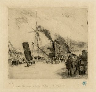 Pissarro - Harbor at Rouen (with Chimneys), 58.1385