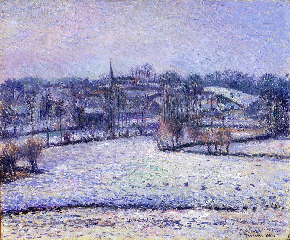 Camille Pissarro - Scène de neige à Éragny (1884)