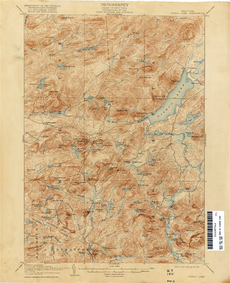 Piseco Lake New York USGS topo map 1904