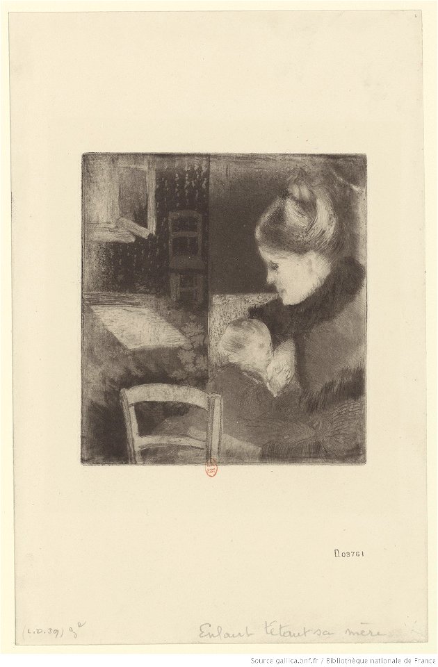 Pissarro - Enfant tétant sa mère, 3e état, btv1b6955135b