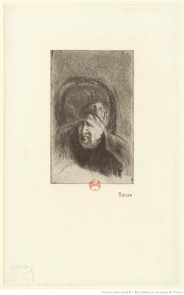 Pissarro - Grand'mère dans son fauteuil (la mère de l'artiste), 5e état, btv1b6955190j