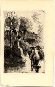 Pissarro - Vachère au bord de l'eau, WA2000.62