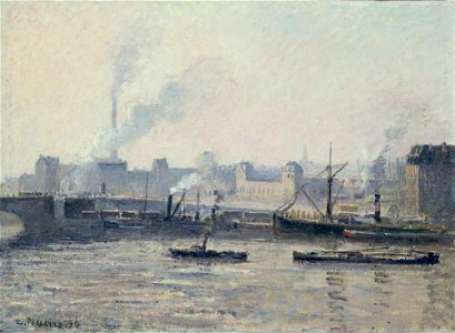 Pissarro - The Saint-Sever Bridge, Rouen Mist, 1896