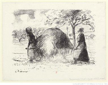 Pissarro - Femmes portant du foin sur une civière, btv1b6955280h