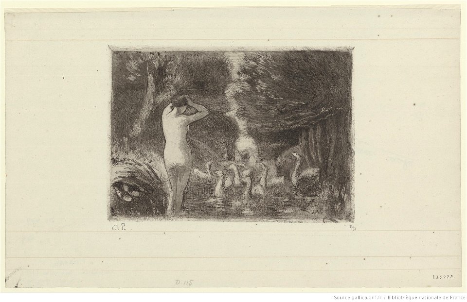 Pissarro - Baigneuse aux oies, 16e état, btv1b69552615