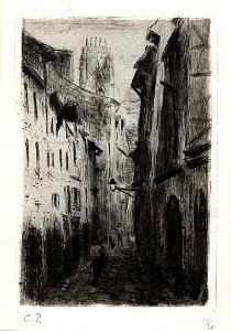 Pissarro - Une rue à Rouen (Rue des Arpents), WA1964.75.1633
