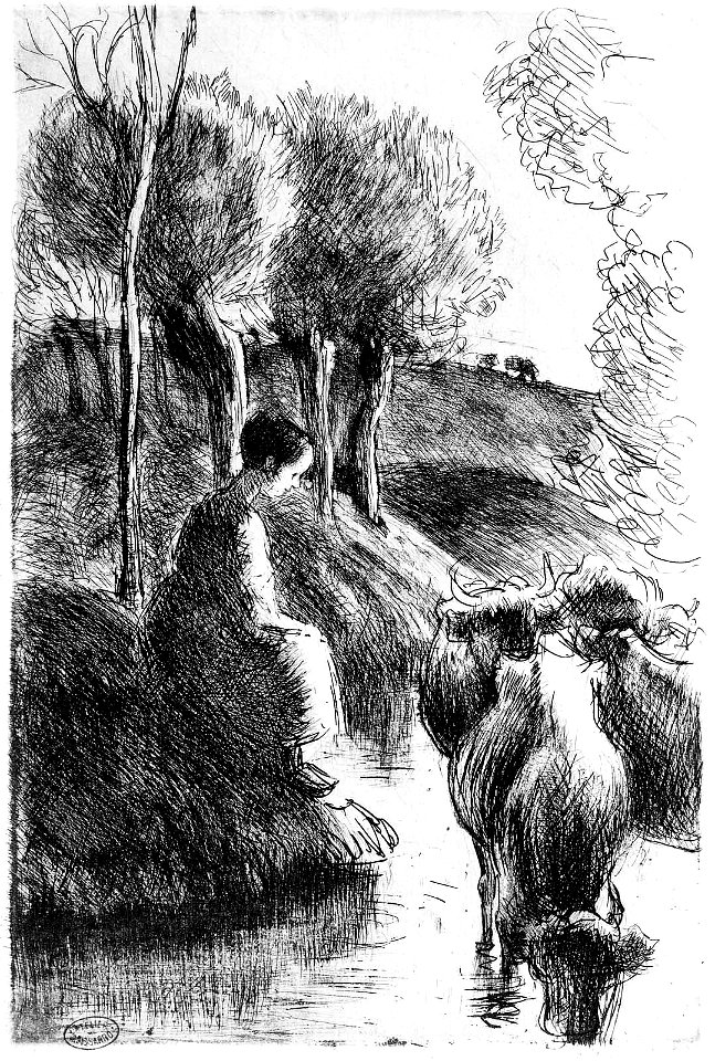 Pissarro - Girl Minding Cows by the Waterside, 30.1175
