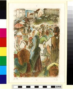 Pissarro - Marché de Gisors (Rue Cappeville), WA1953.88.3