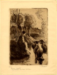 Pissarro - Vachère au bord de l'eau, 1949,0411.2623