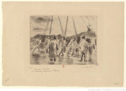 Pissarro - Les ouvriers du port, à Rouen, 1er état, btv1b69551783