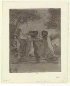 Pissarro - Les quatre baigneuses, 2e état, btv1b69552667
