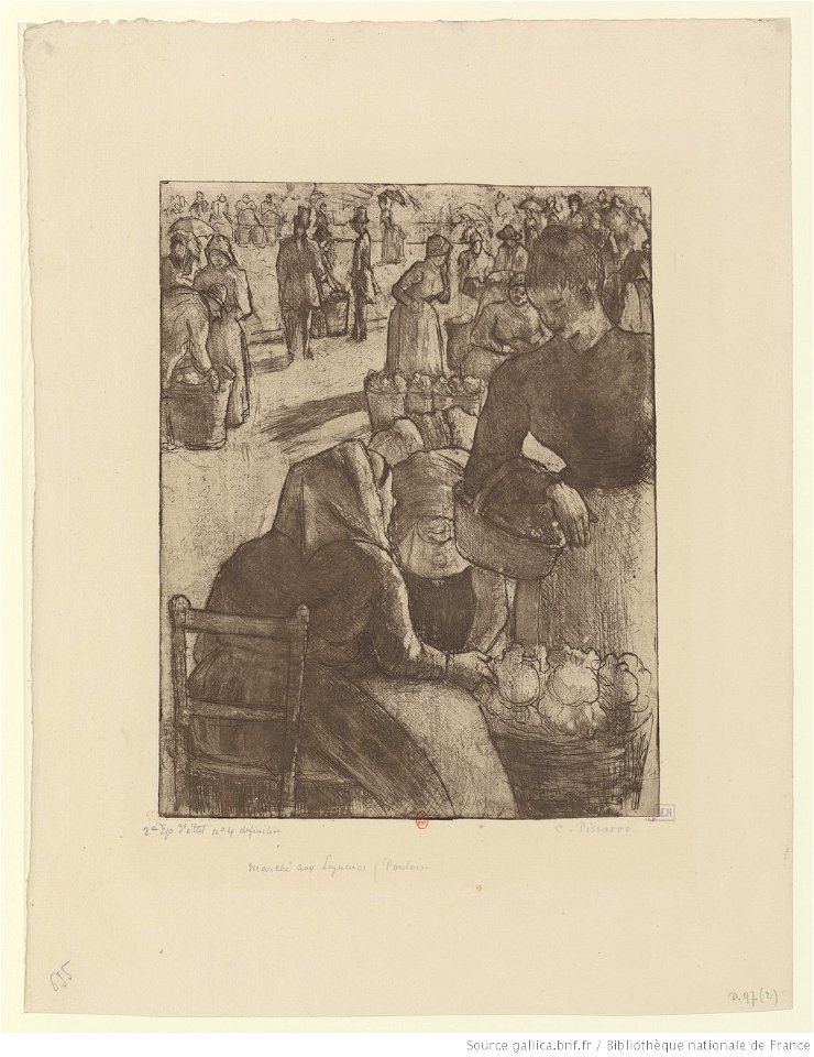 Pissarro - Marché aux légumes, à Pontoise, 2e état, btv1b6955233v