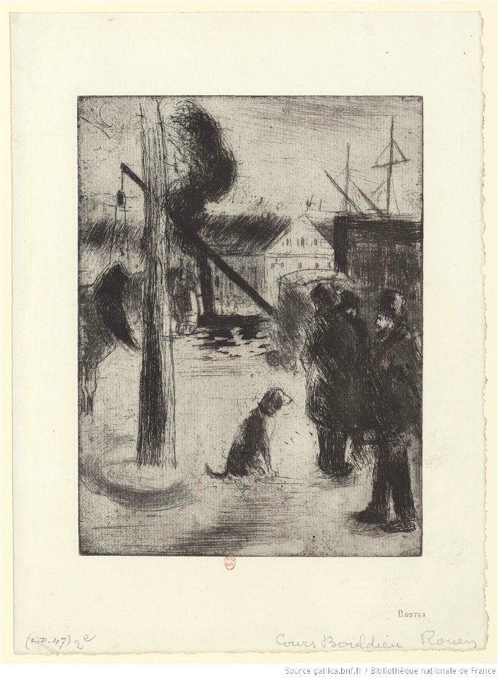Pissarro - Cours Boieldieu, Rouen, 2nd état, btv1b6955145q
