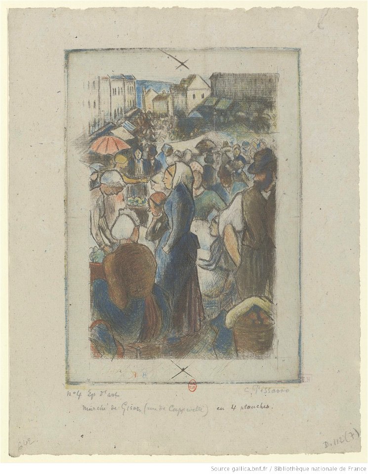 Pissarro - Marché de Gisors (rue Cappeville), 7e état, btv1b6955256v