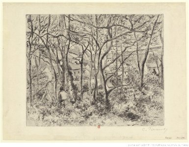 Pissarro - Paysage sous bois à L'Hermitage Pontoise, 5ème état, btv1b6955106m