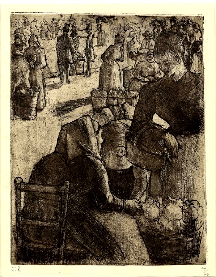 Pissarro - Marché aux légumes, à Pontoise, WA1952.6.617
