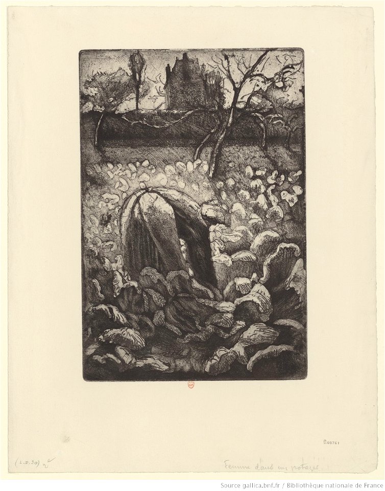 Pissarro - Femme dans un potager, 2ème état, btv1b6955126c