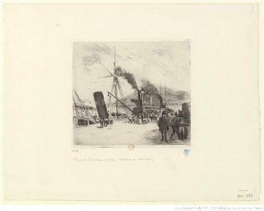 Pissarro - Port de Rouen (avec bateau à vapeur), 3e état, btv1b6955158b