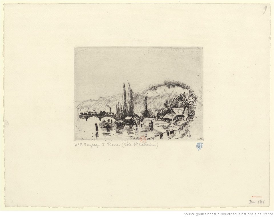 Pissarro - Paysage à Rouen (Côte Sainte-Catherine), 4e état, btv1b6955156h