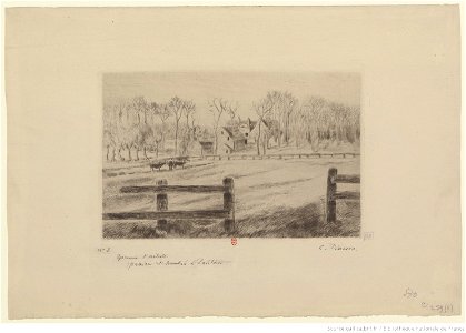 Pissarro - Prairie et moulin, à Osny, 6e état, btv1b69551627