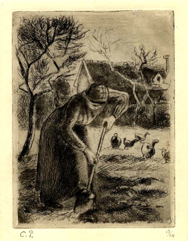Pissarro - Paysanne bêchant, WA1952.6.614