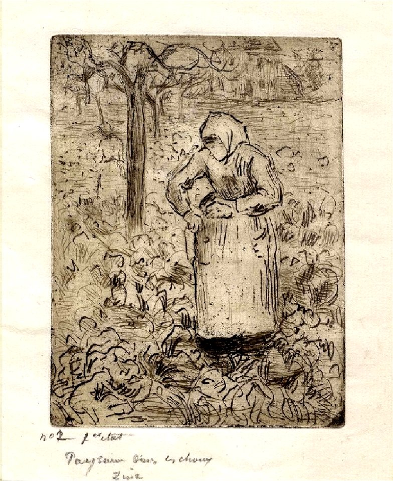 Pissarro - Paysanne dans les choux, WA1952.6.567