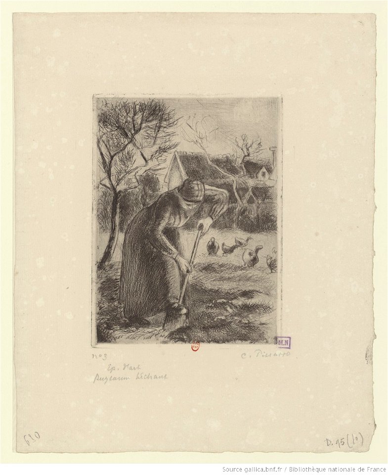 Pissarro - Paysanne bêchant, 10e état, btv1b6955229z