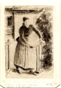 Pissarro - Femme à la barrière, WA1952.6.598