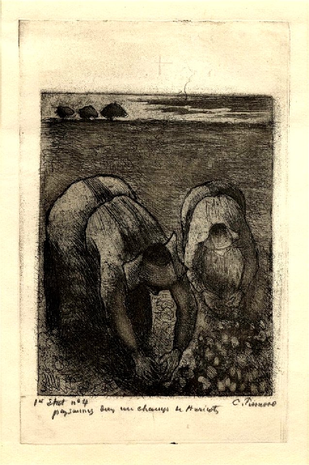 Pissarro - Paysannes dans un champ de haricots, WA1952.6.625