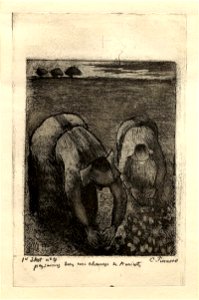 Pissarro - Paysannes dans un champ de haricots, WA1952.6.625