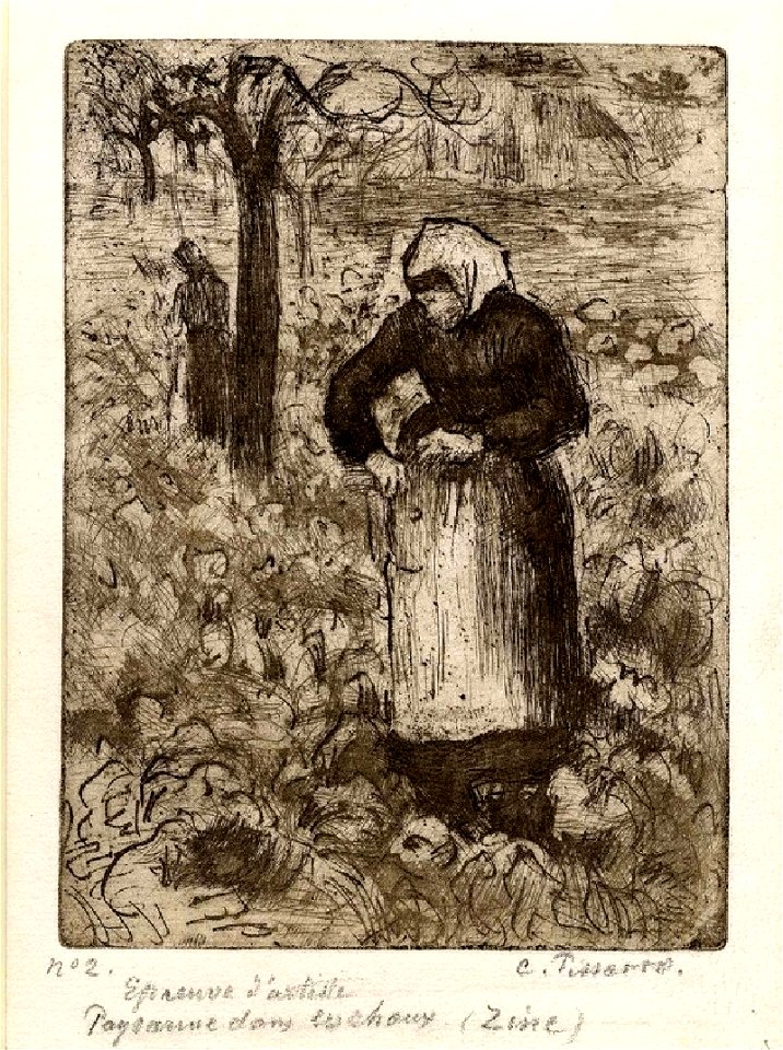 Pissarro - Paysanne dans les choux, WA1952.6.568