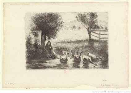 Pissarro - Gardeuse d'oies, 4e état, btv1b6955198v