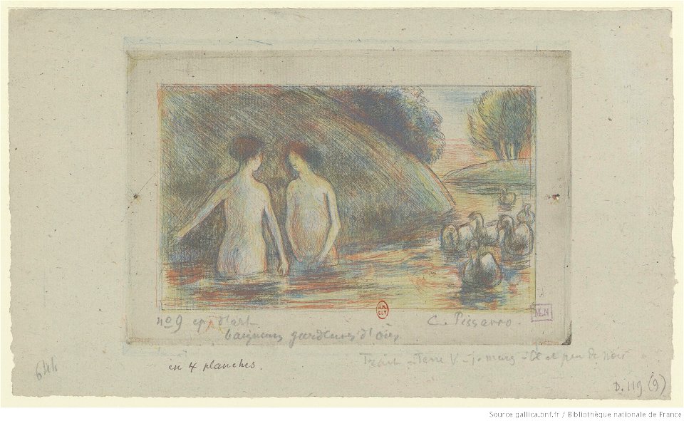 Pissarro - Baigneuses gardeuses d'oies, 9e état, btv1b6955267n