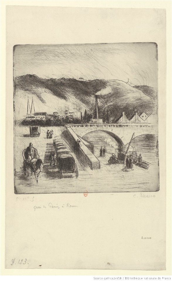Pissarro - Quai de Paris, à Rouen, 5e état, btv1b6955274s
