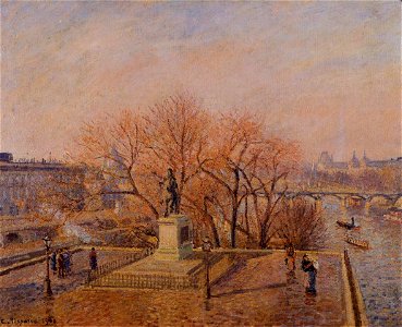 Camille Pissarro - Statue d'Henri IV, (1900). Free illustration for personal and commercial use.