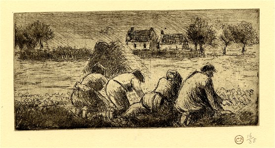 Pissarro - Paysans dans les champs, 1920,0617.2