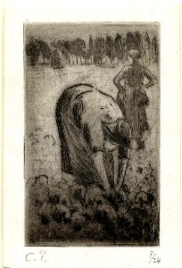Pissarro - Femme cueillant des choux, WA1952.6.589