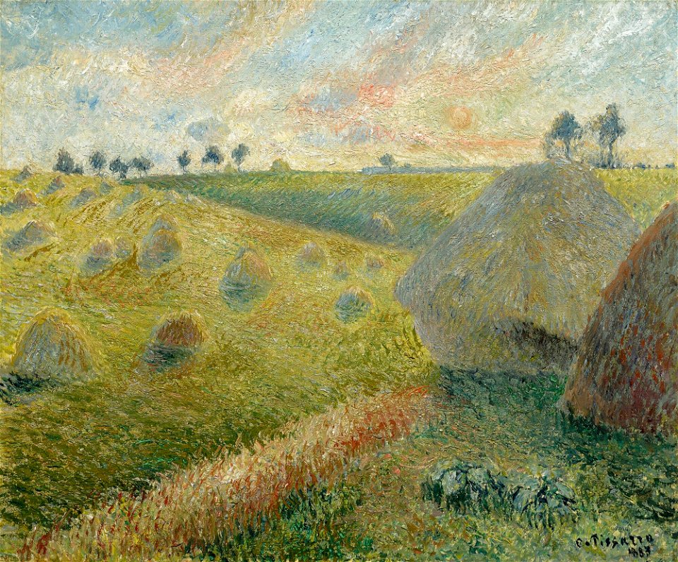 Paysage avec Meules, Osny by Camille Pissarro, 1883