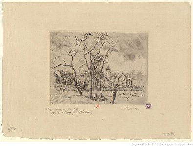Pissarro - Eglise d'Osny, près Pontoise, 4e état, btv1b6955168q