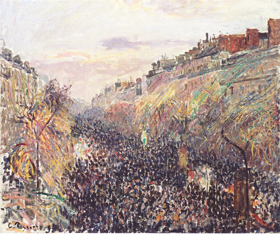 Pissarro - Der Boulevard Montmartre, Faschingdienstag, bei Sonnenuntergang