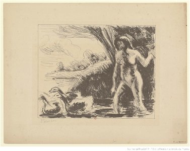 Pissarro - Paysanne nue chassant des oies, 1er état, btv1b6955292q