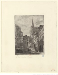 Pissarro - La rue Malpalue, à Rouen, 3e état, btv1b6955154p