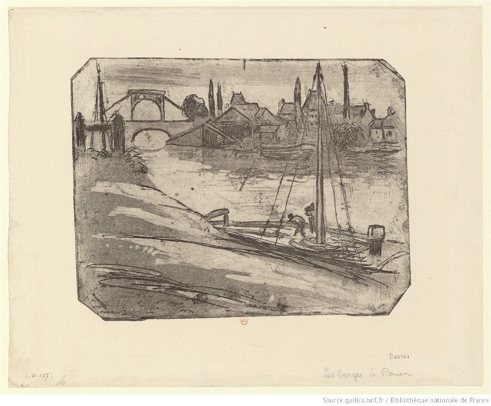 Pissarro - Les berges à Rouen, btv1b6955247w