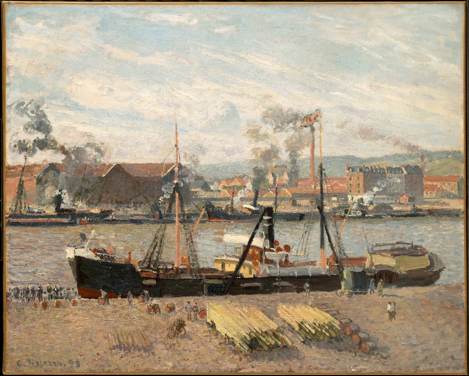 Pissarro - Port of Rouen, Unloading Wood, 1898